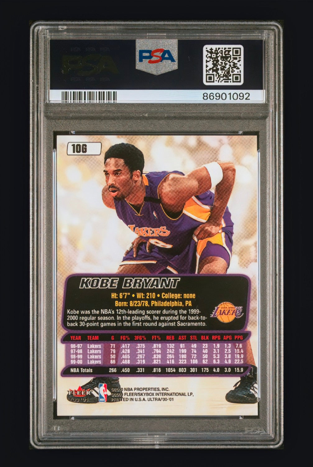 2000 Fleer Ultra Kobe Bryant Gold Medallion #10G – PSA 10 GEM MINT (Championship Celebration)