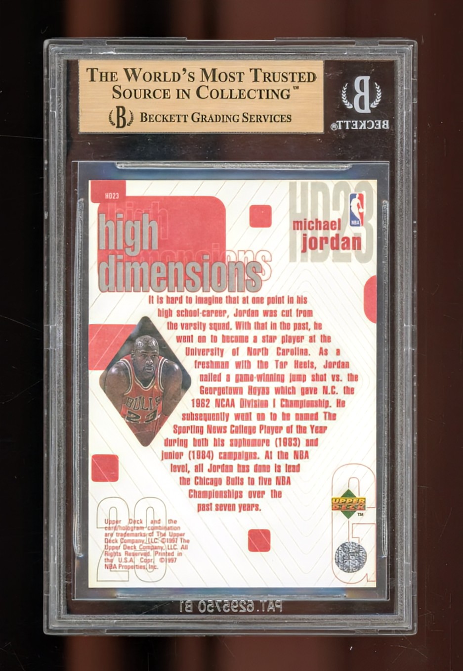 1997-98 Upper Deck High Dimensions Michael Jordan #HD23 – BGS 10 PRISTINE