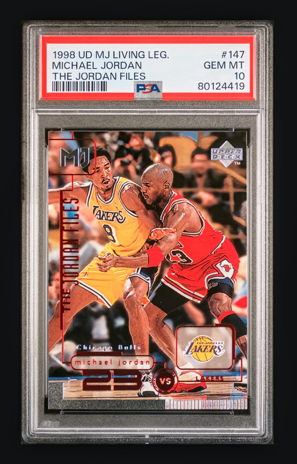 1998 Upper Deck MJ Living Legend "The Jordan Files" Michael Jordan vs Lakers #147 — PSA 10 Gem Mint