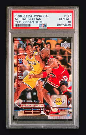 1998 Upper Deck MJ Living Legend "The Jordan Files" Michael Jordan vs Lakers #147 — PSA 10 Gem Mint