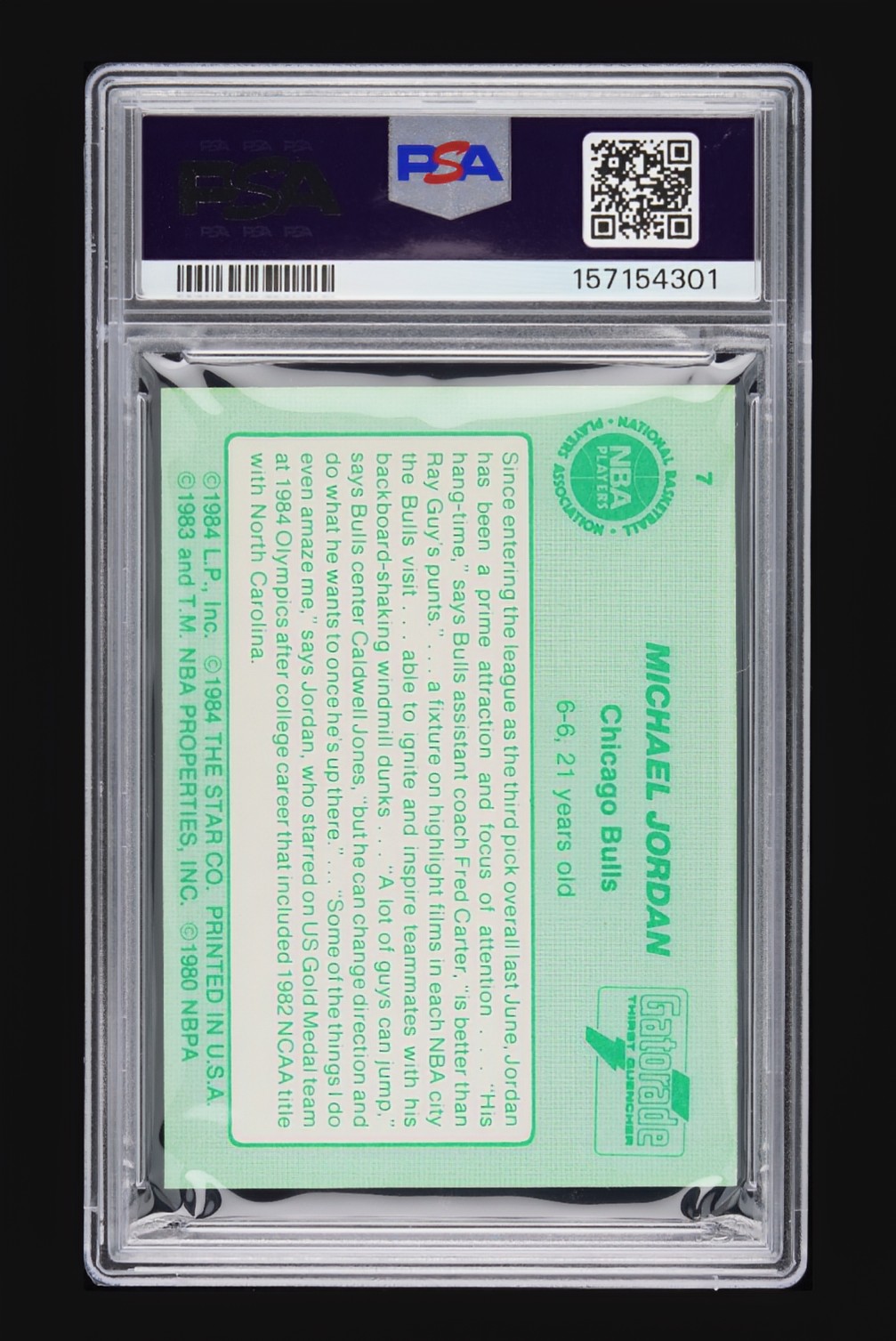 1985 Star Gatorade Michael Jordan #7 PSA 6 EX-MT