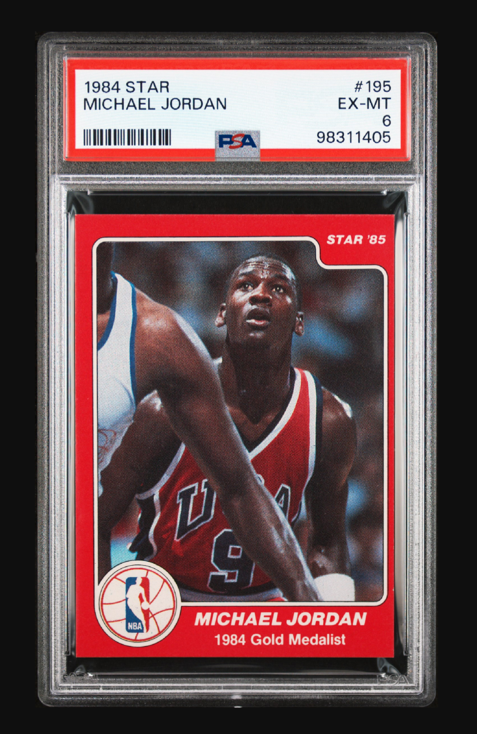 1984 Star Michael Jordan 1984 Gold Medalist #195 — PSA 6 EX-MT