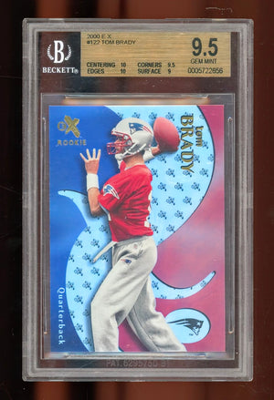 2000 E-X Tom Brady Essential Credentials / Base Rookie #122 — Serial Numbered 1142/1500 — BGS 9.5 Gem Mint (Dual 10 Subgrades)