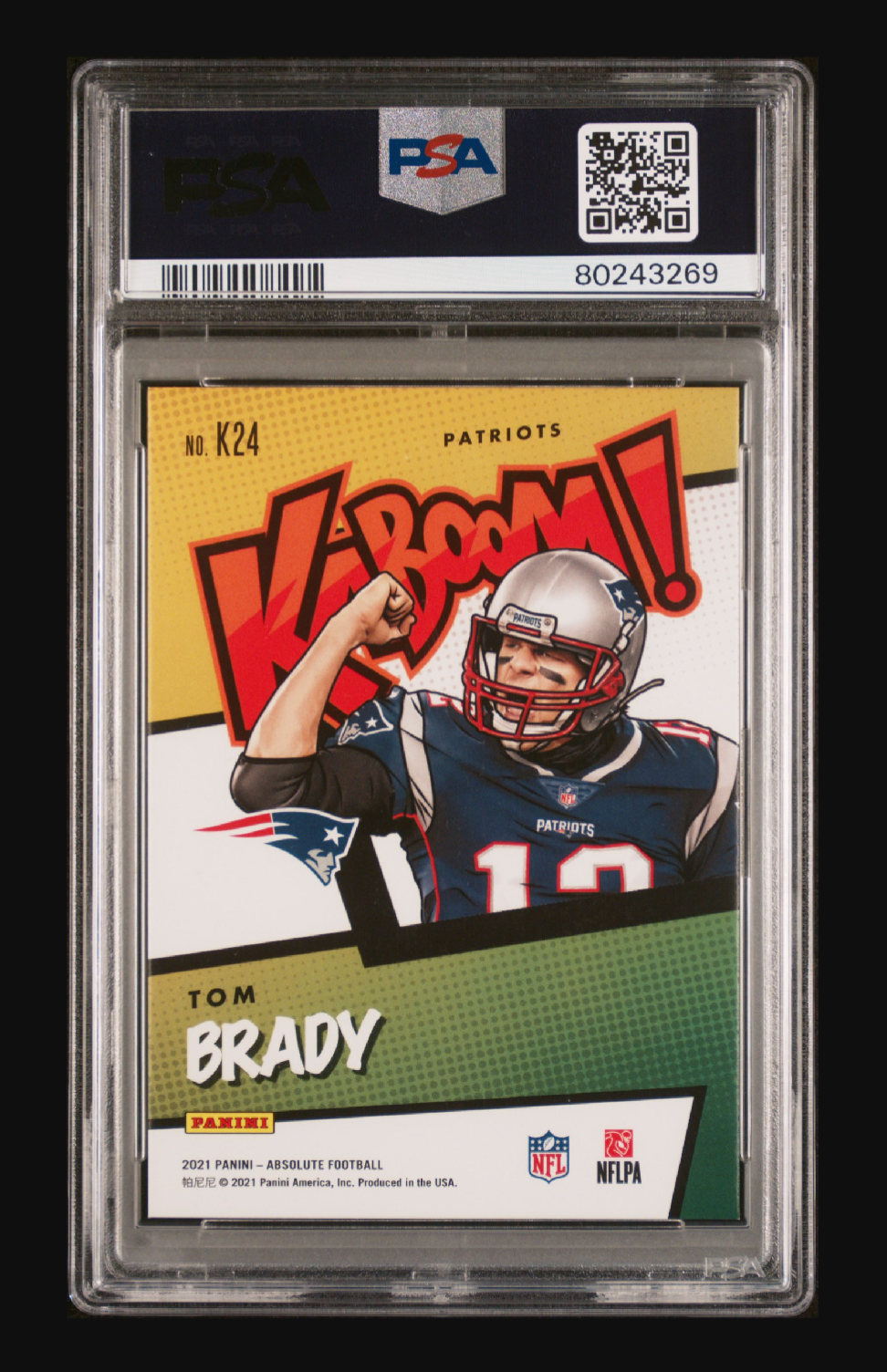 2021 Panini Absolute Tom Brady Kaboom! #K24 Patriots - PSA 9 Mint