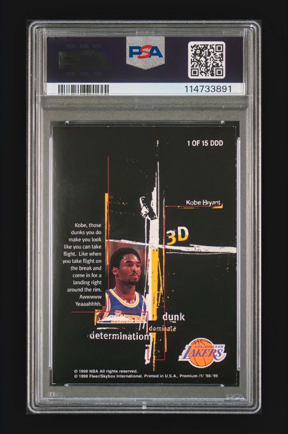 1998-99 SkyBox Premium 3D's Kobe Bryant #1 – PSA 8 NM-MT