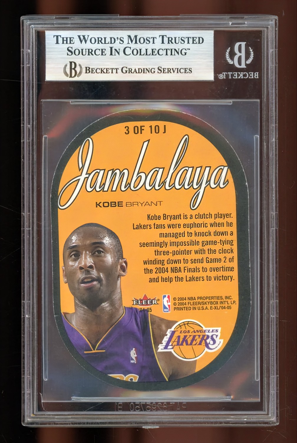 2004-05 Fleer SkyBox E-XL Jambalaya Kobe Bryant #3 – BGS 9 MINT