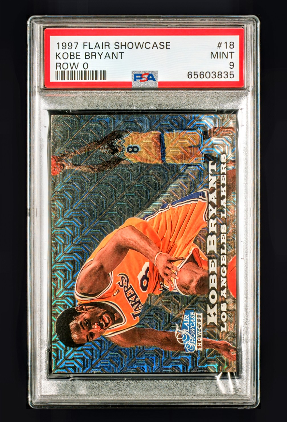 1997-98 Flair Showcase Kobe Bryant Row 0 /250 #18 – PSA 9 MINT (Masterpiece Showpiece Parallel)