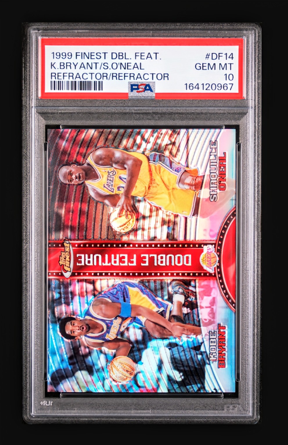 1999 Finest Double Feature Kobe Bryant/Shaquille O'Neal Refractor #DF14 - PSA 10 Gem Mint