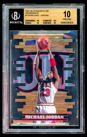 1997-98 Stadium Club Triumvirate #T1B Michael Jordan (Luminous) — BGS 10 Pristine