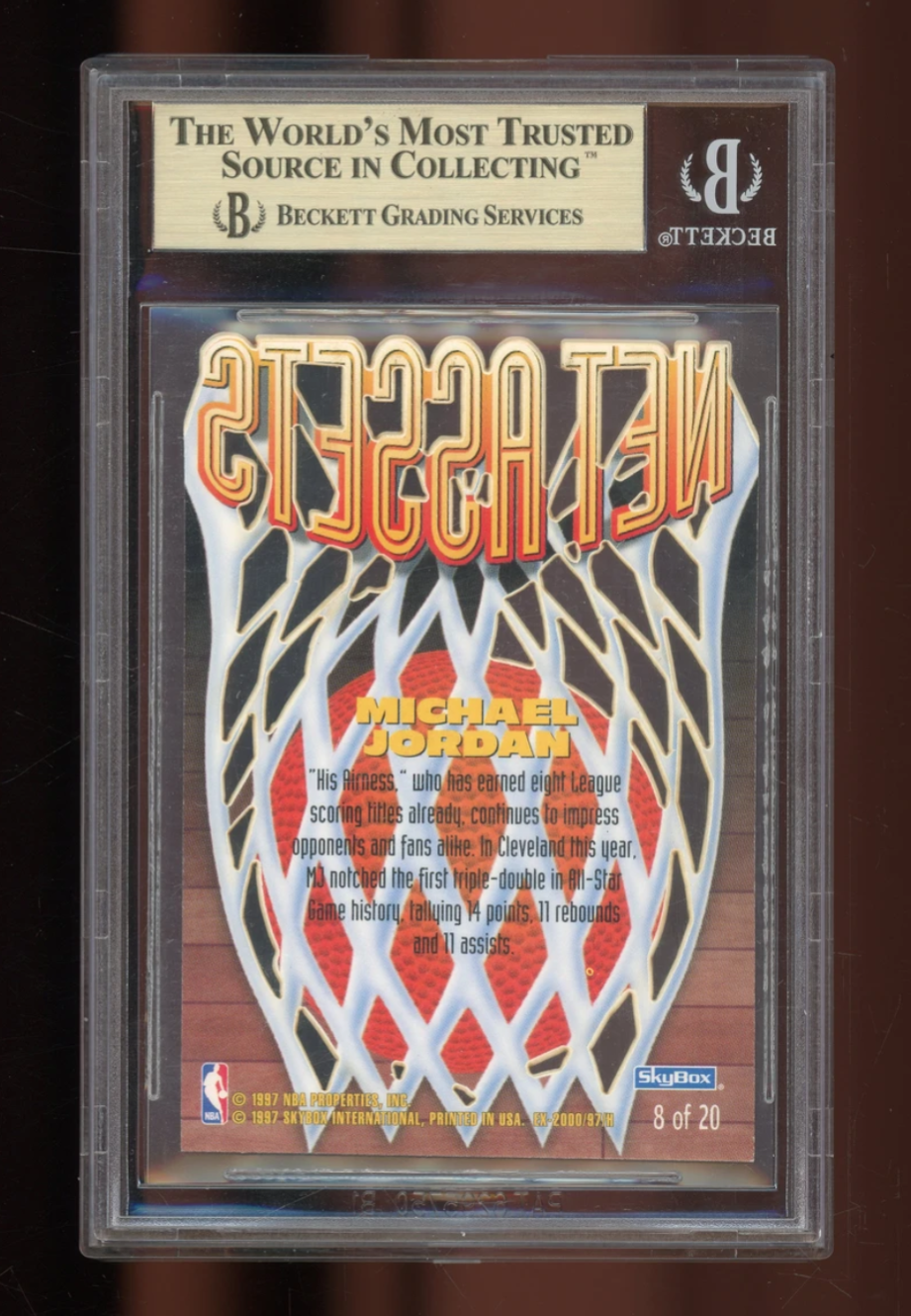 1996-97 Skybox E-X2000 Net Assets Michael Jordan #8 – BGS 9.5 GEM MINT