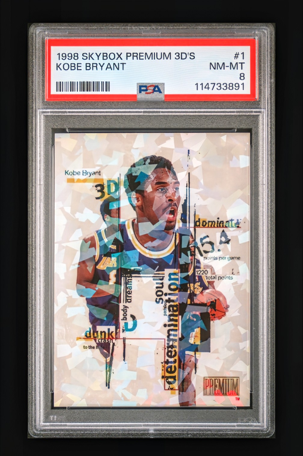 1998-99 SkyBox Premium 3D's Kobe Bryant #1 – PSA 8 NM-MT