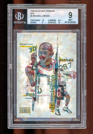 1998-99 SkyBox Premium 3D’s Michael Jordan #4 — BGS 9 Mint (with Dual 10 Subgrades)