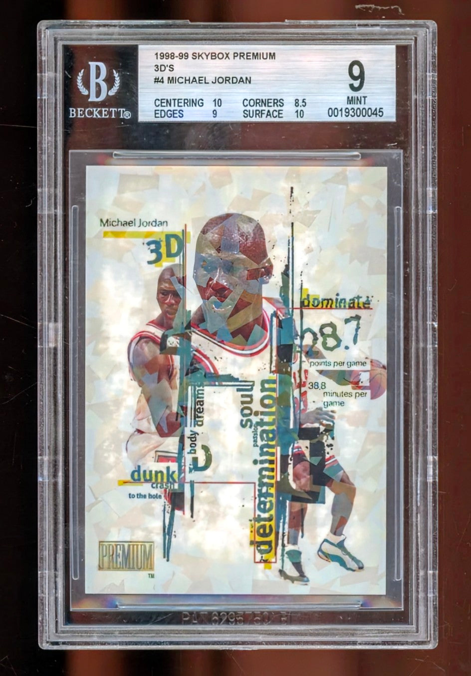 1998-99 SkyBox Premium 3D’s Michael Jordan #4 — BGS 9 Mint (with Dual 10 Subgrades)