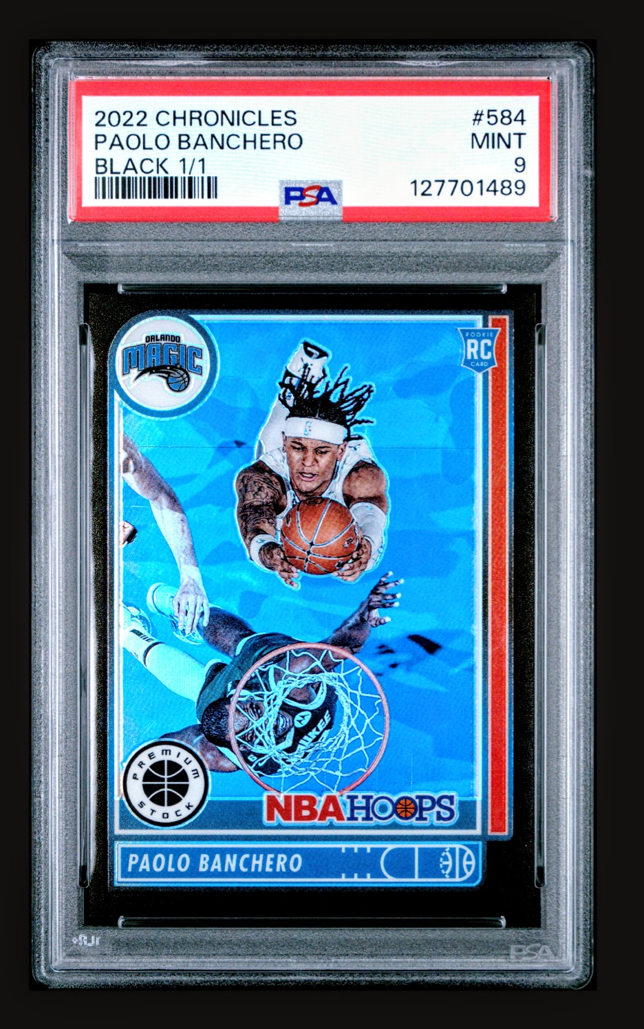 2022 Panini Chronicles Hoops Premium Stock Paolo Banchero Black 1/1 — PSA 9 Mint