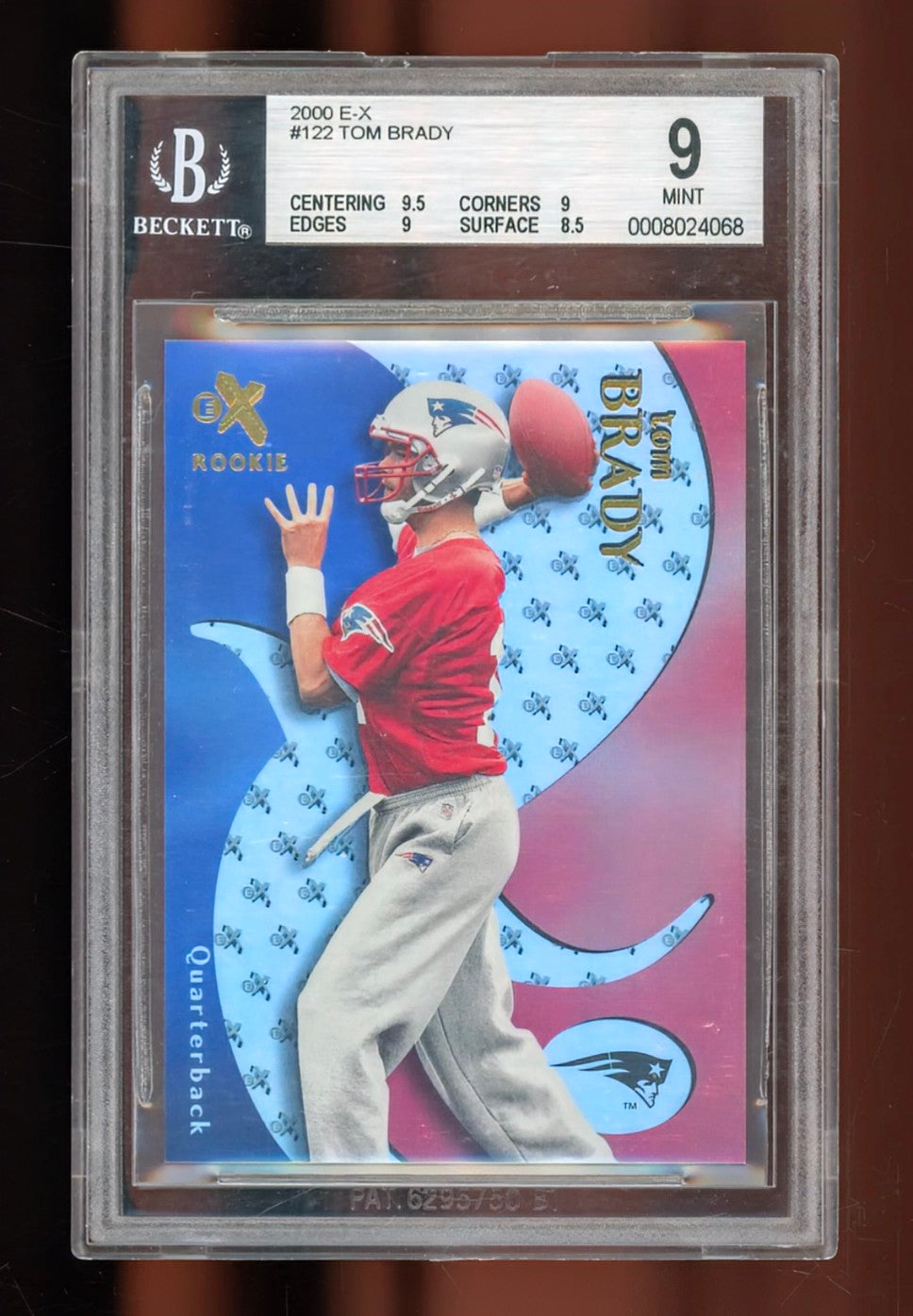 2000 Fleer E-X Tom Brady Rookie Card #122 – BGS 9 MINT (Ultra-Rare Serial 0868/1500 – Essential Gridiron GOAT Rookie)