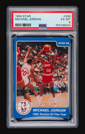 1984-85 Star Company Michael Jordan Rookie Of The Year #288 – PSA 6 EX-MT (True Rookie Era)