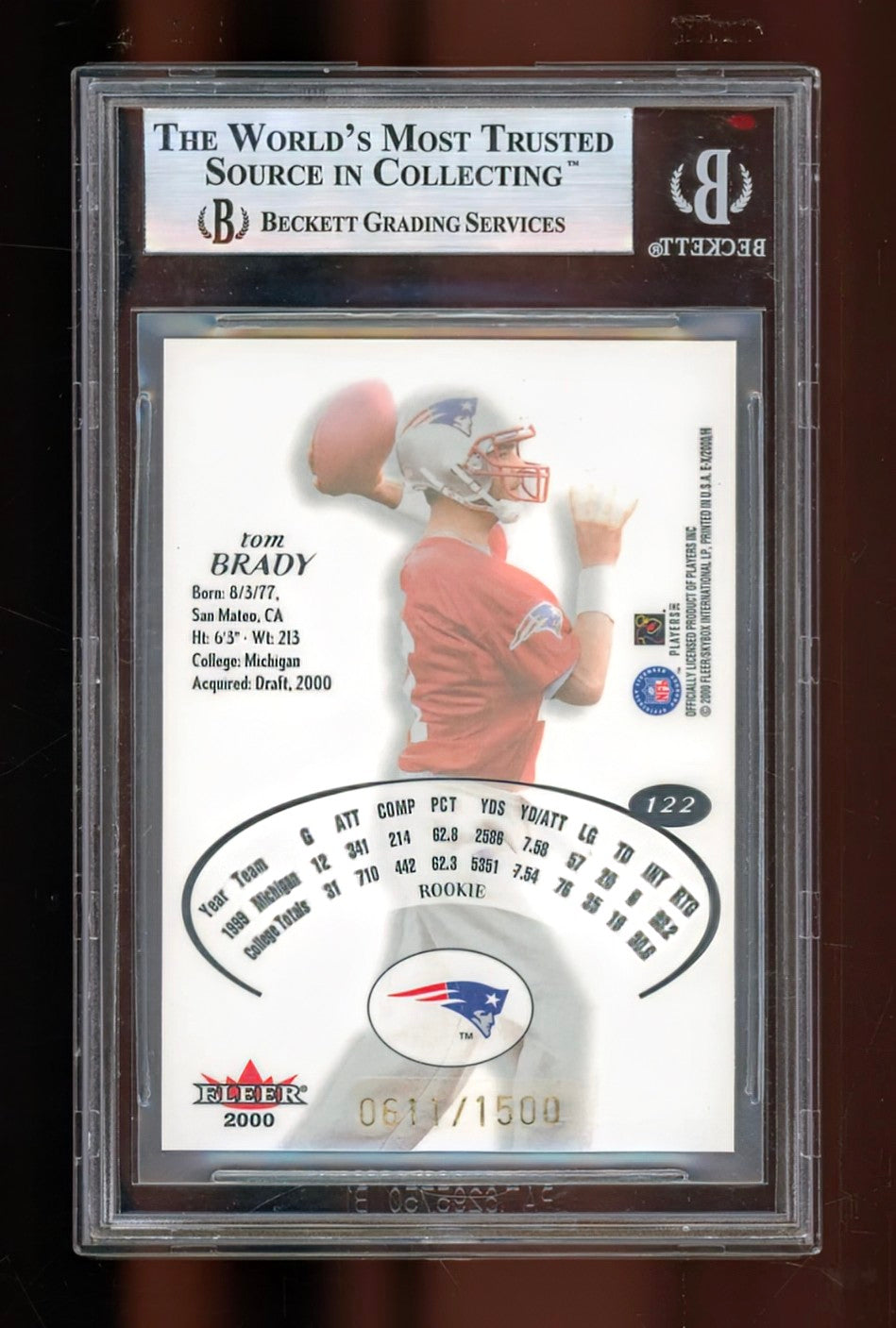 2000 Fleer E-X Tom Brady Rookie Card #122 – BGS 9 MINT